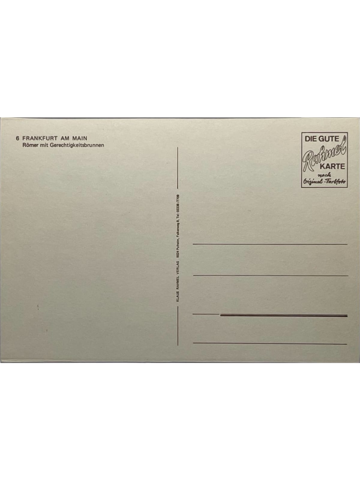 Verso de la carte postale