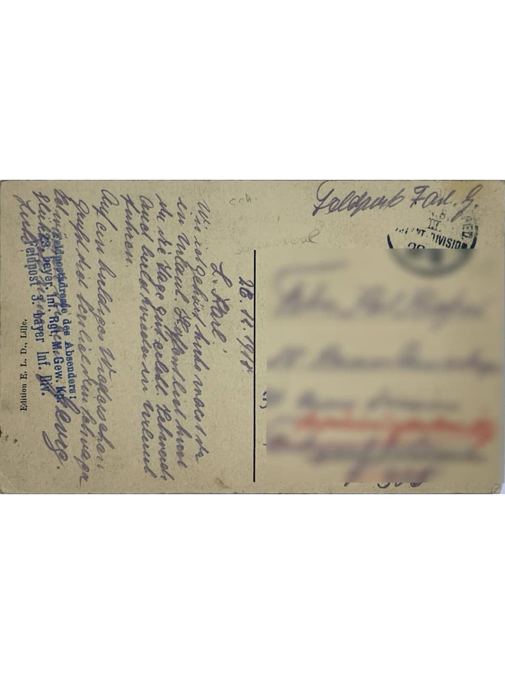 Verso de la carte postale