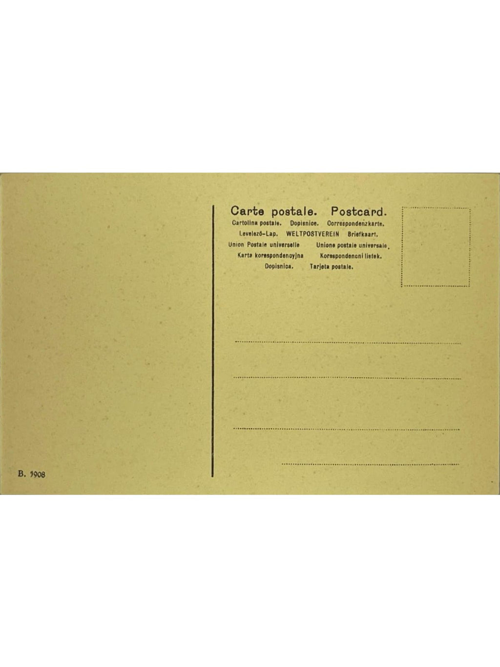Verso de la carte postale