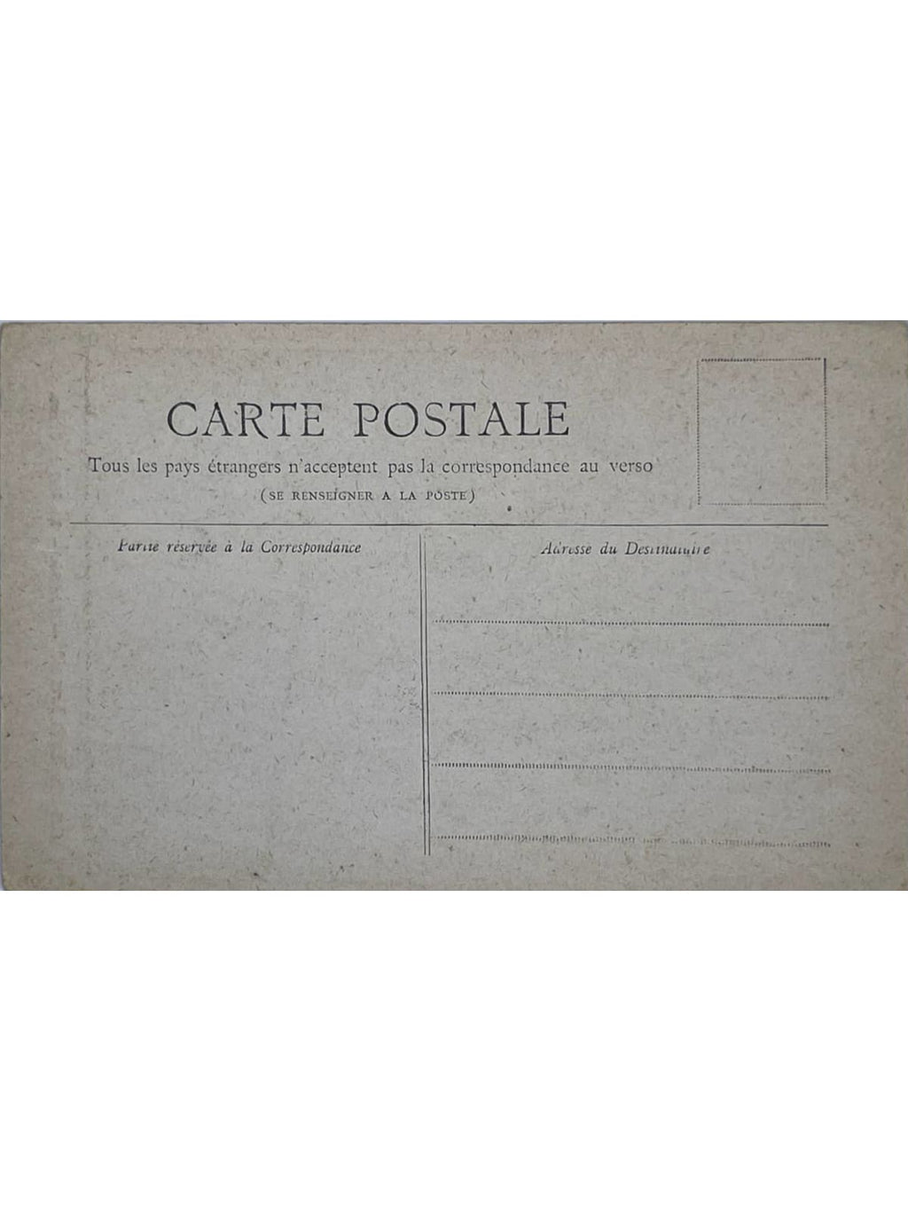 Verso de la carte postale