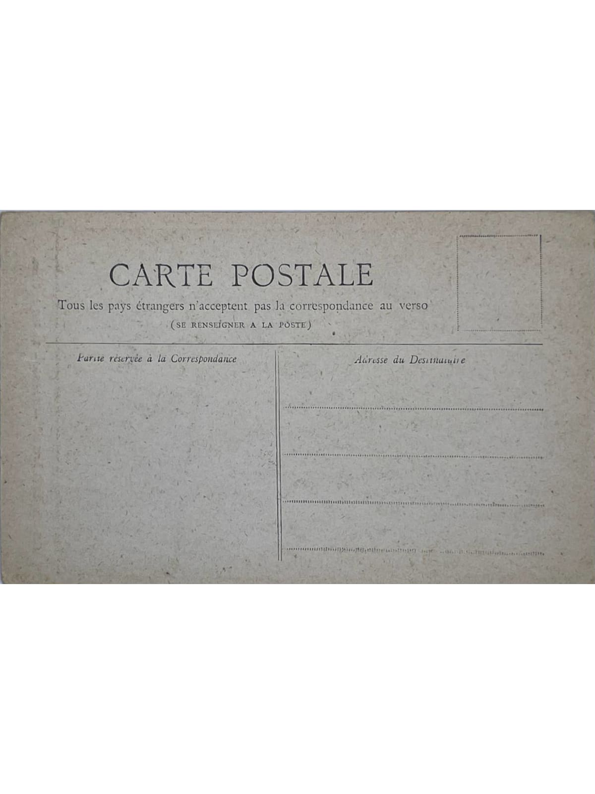Verso de la carte postale