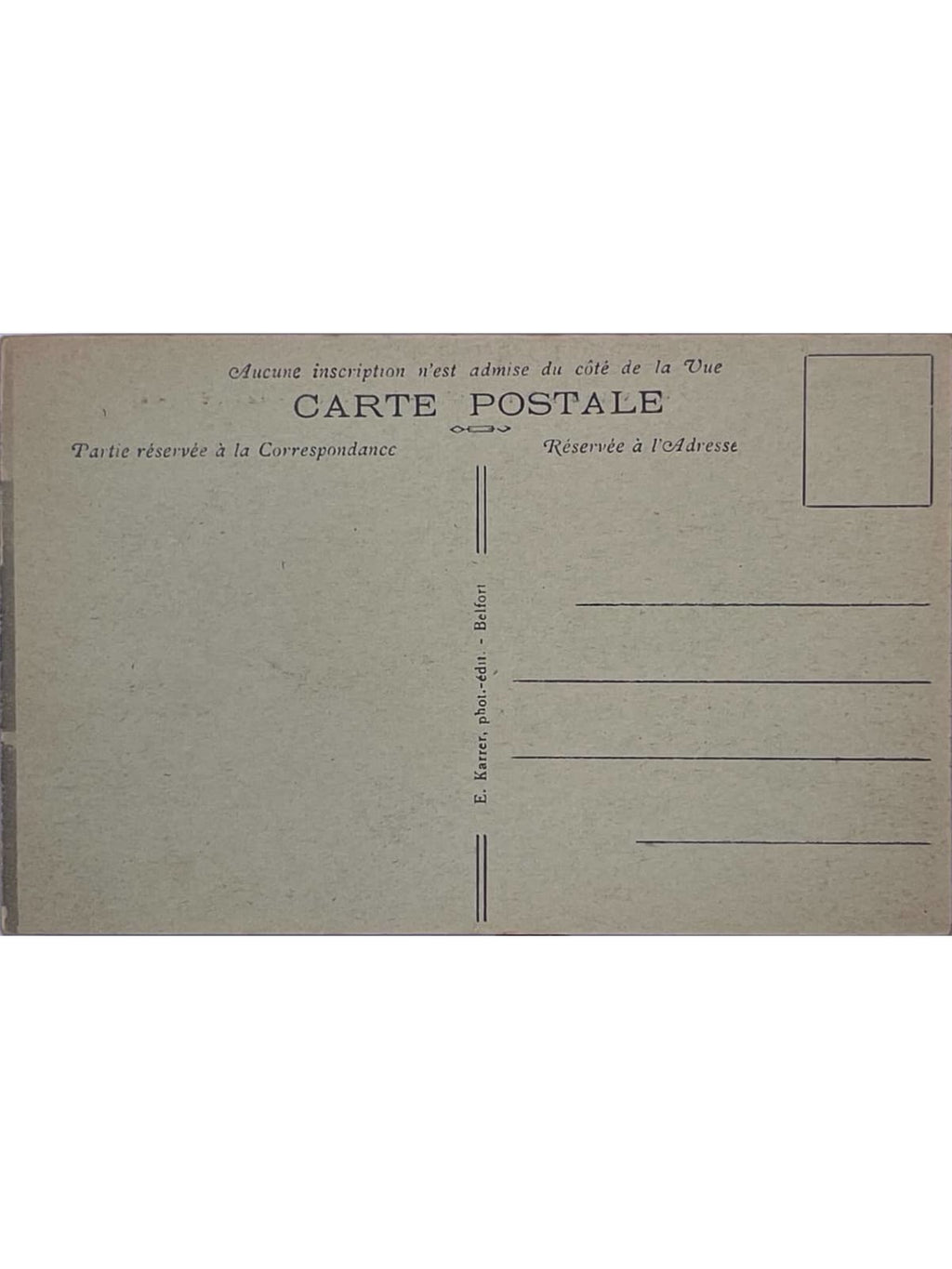 Verso de la carte postale
