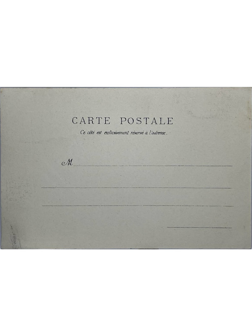 Verso de la carte postale