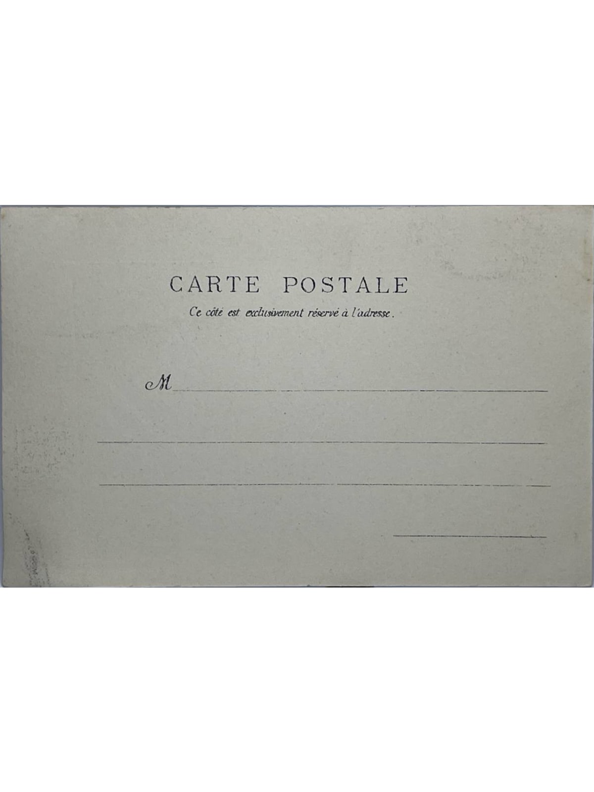 Verso de la carte postale
