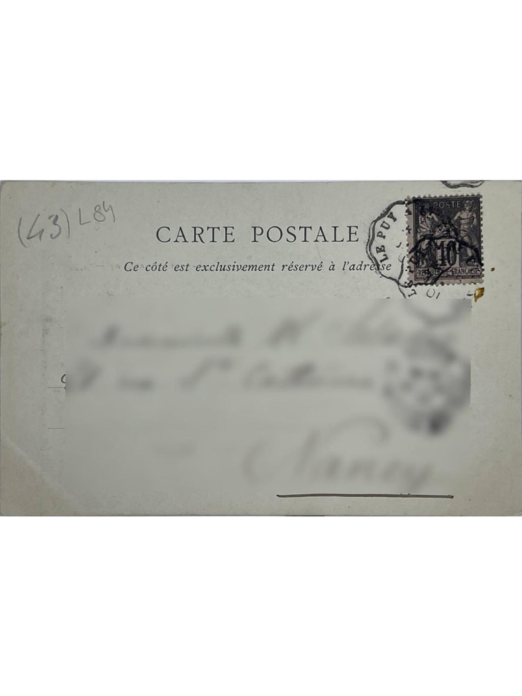 Verso de la carte postale