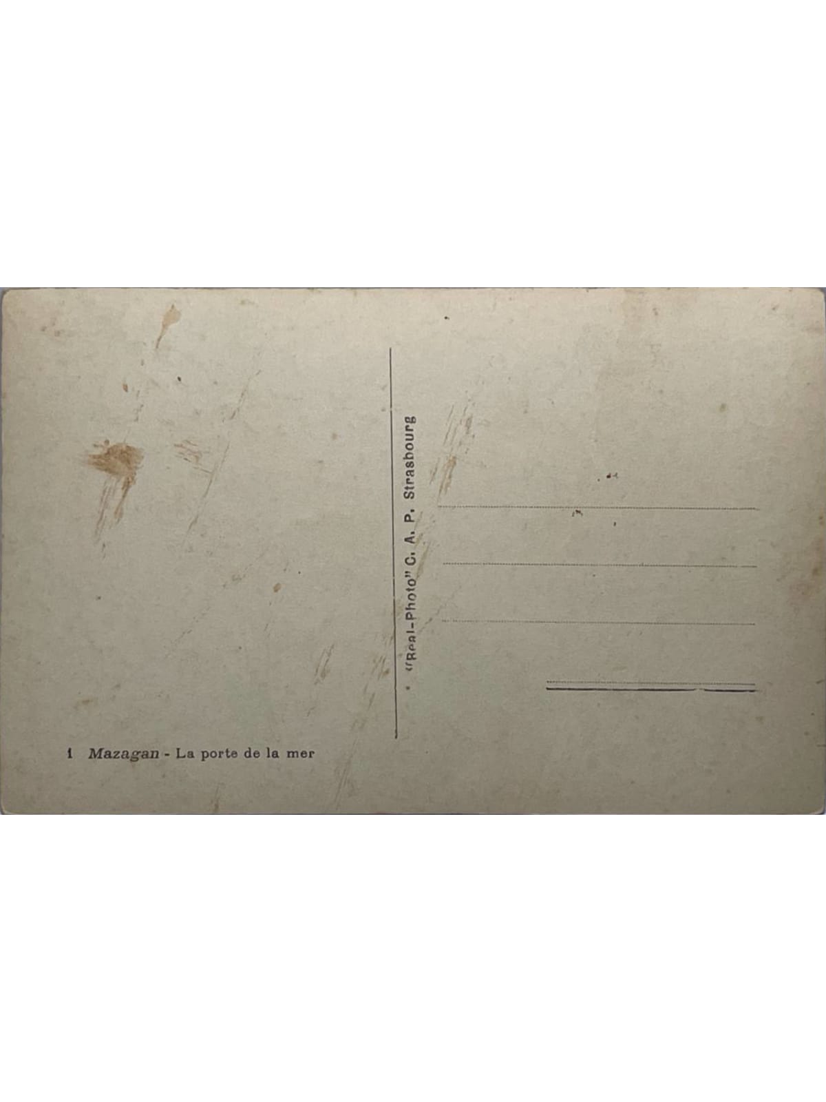 Verso de la carte postale