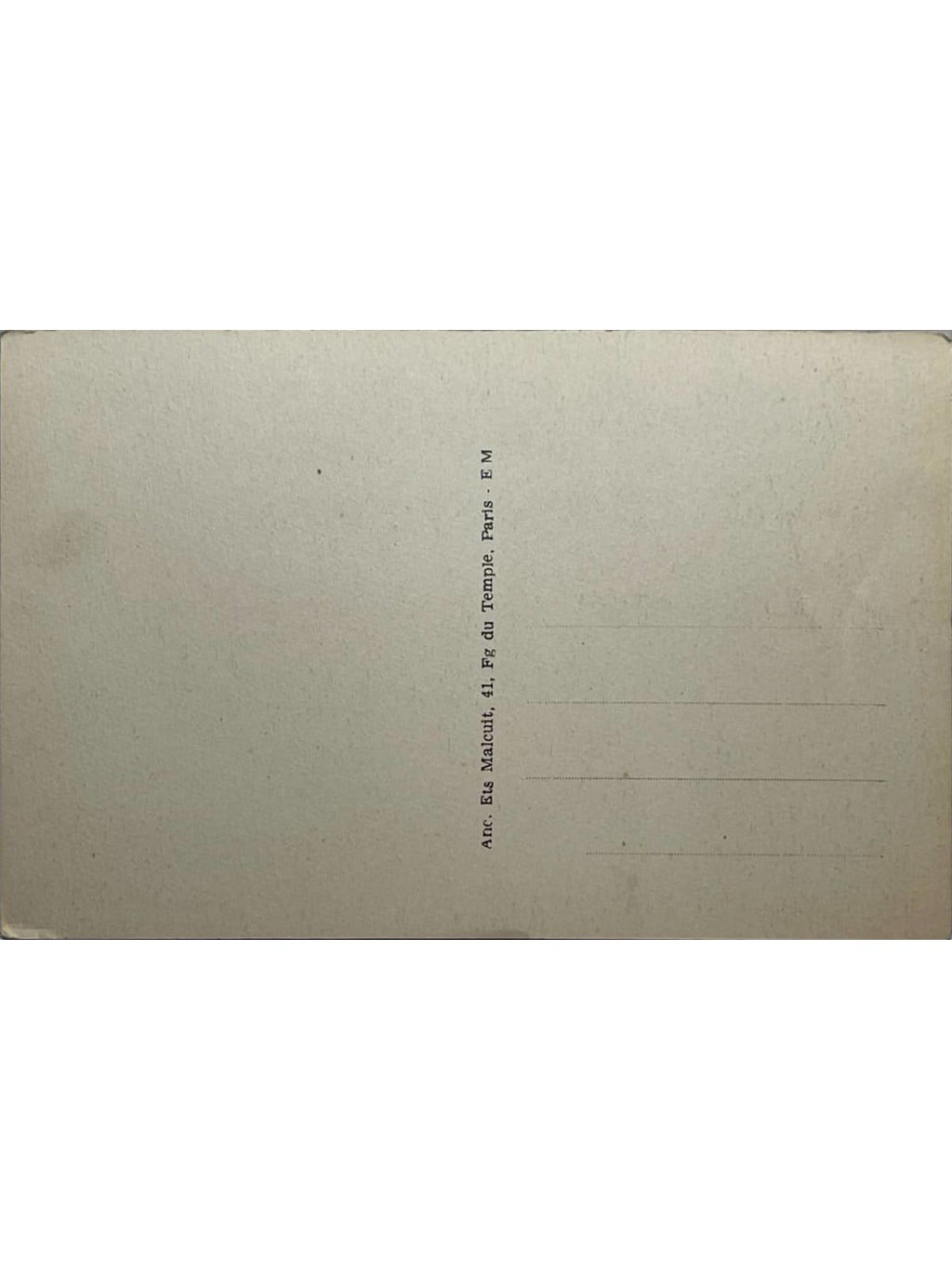 Verso de la carte postale