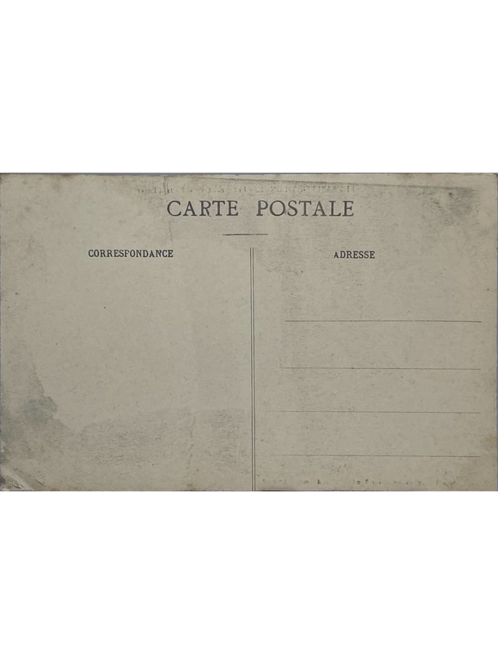 Verso de la carte postale