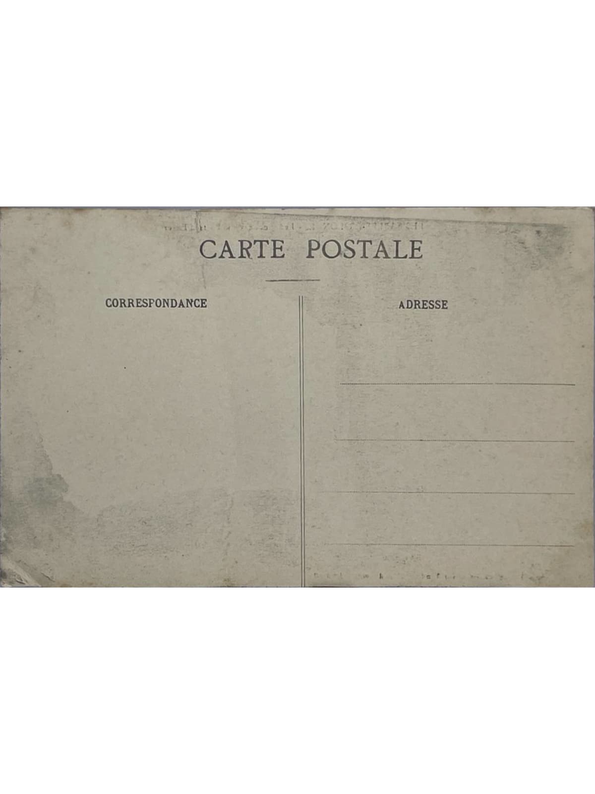 Verso de la carte postale