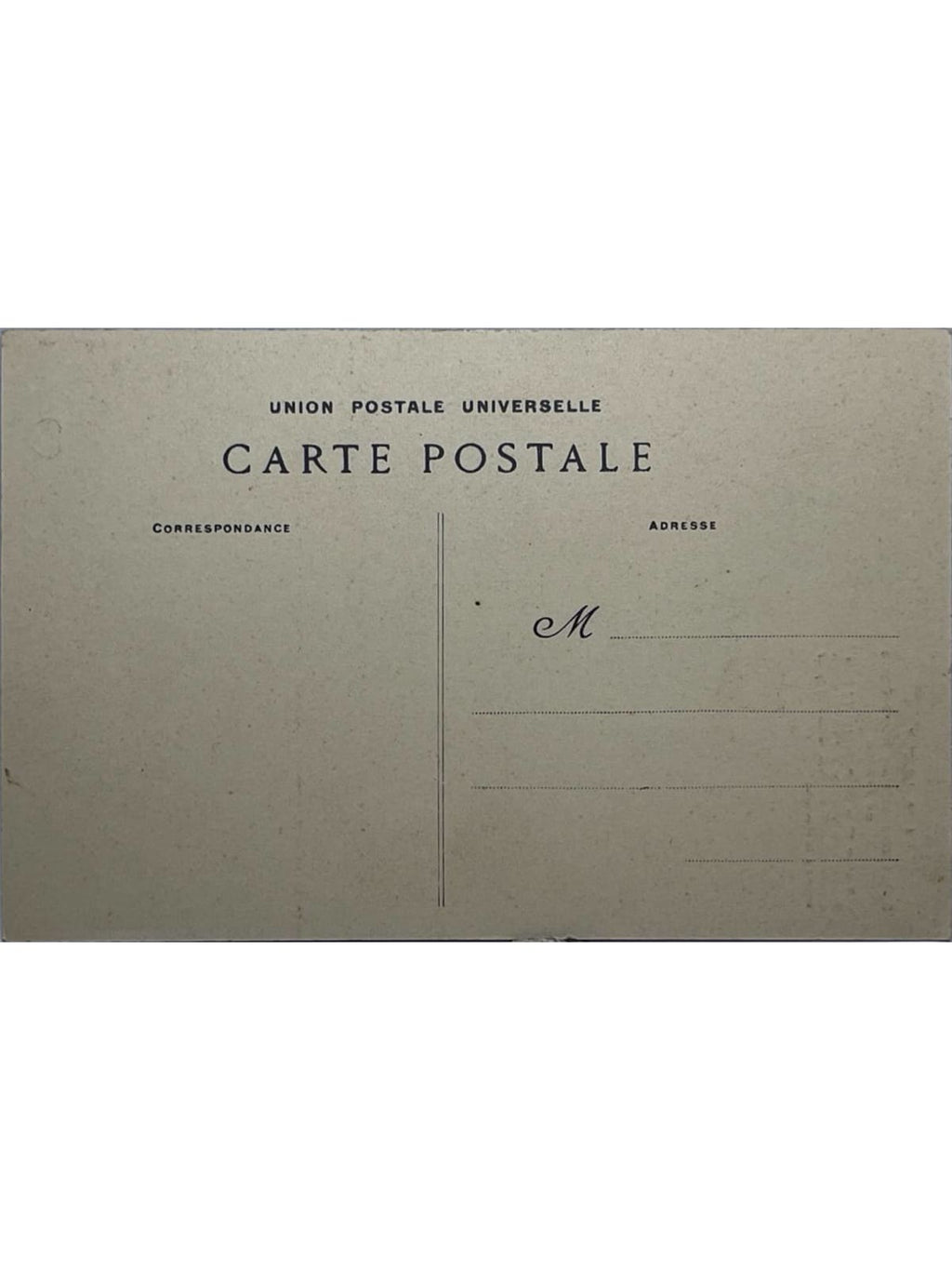 Verso de la carte postale