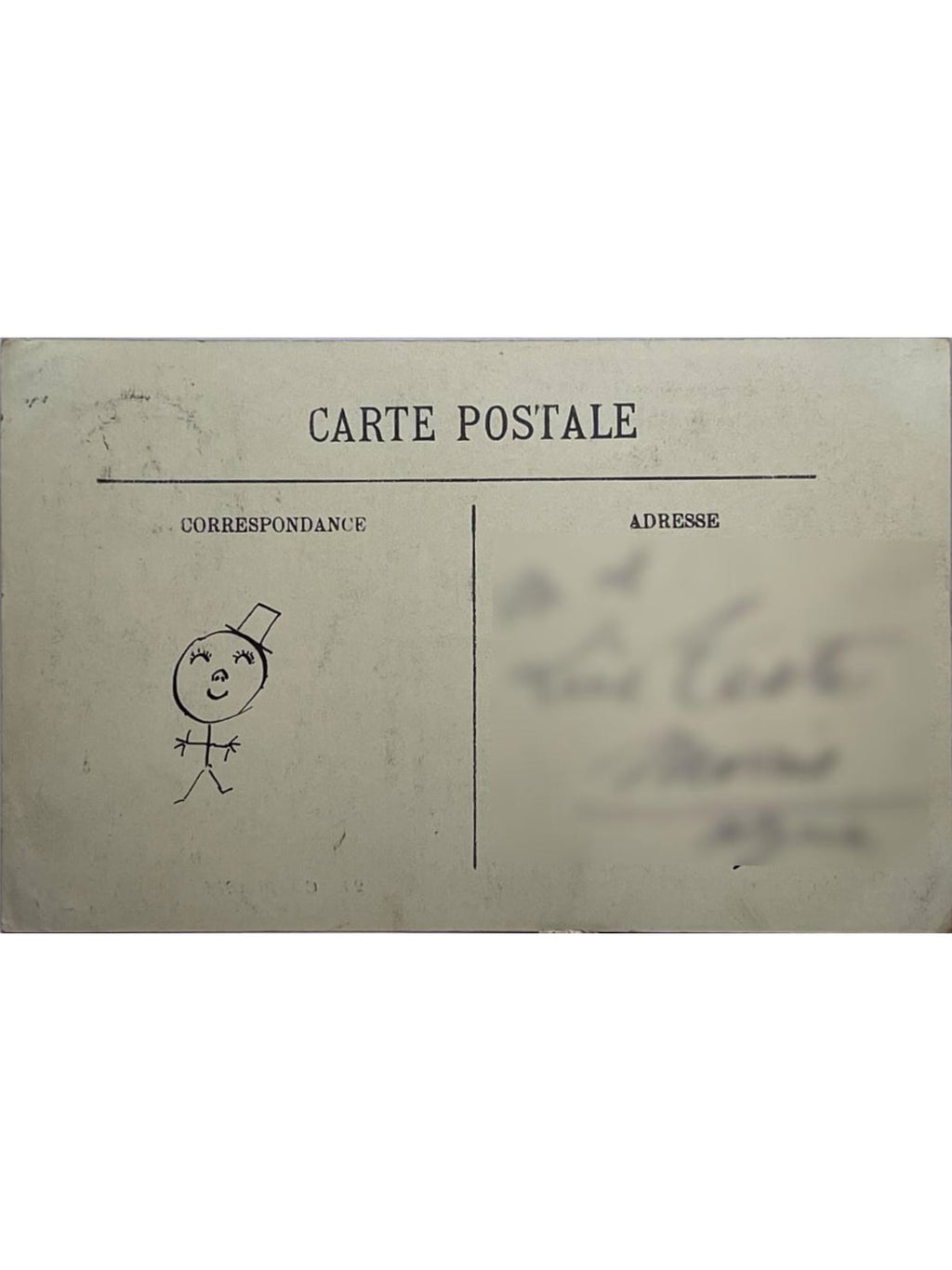 Verso de la carte postale