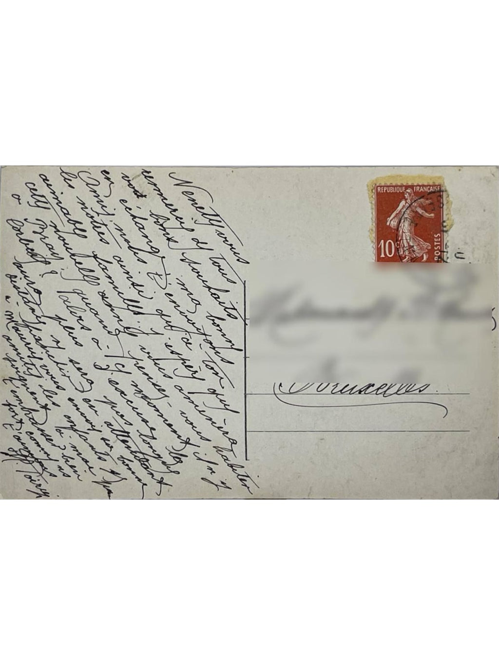 Verso de la carte postale