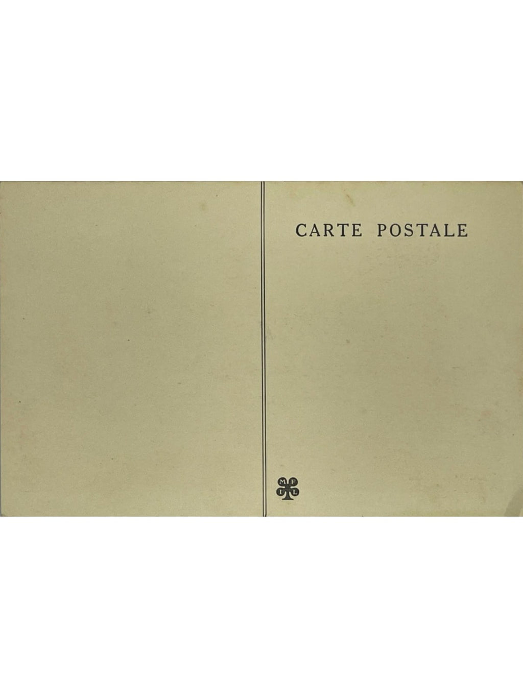Verso de la carte postale