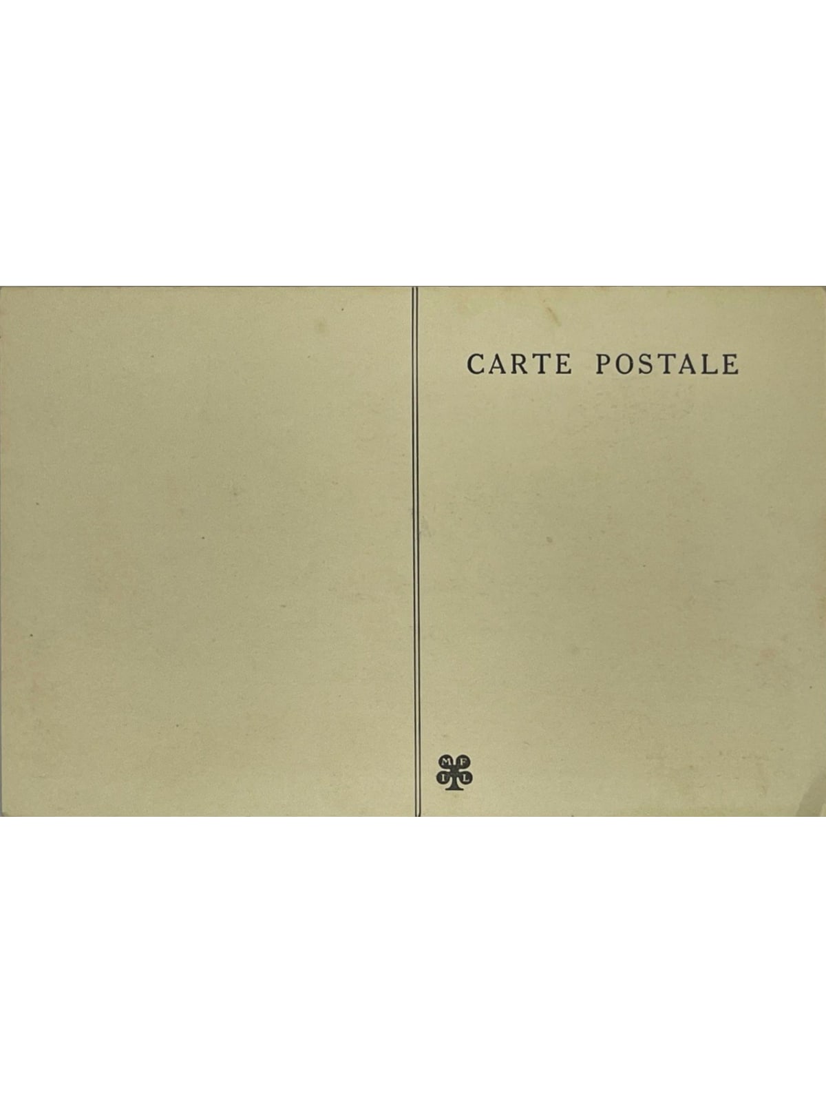 Verso de la carte postale