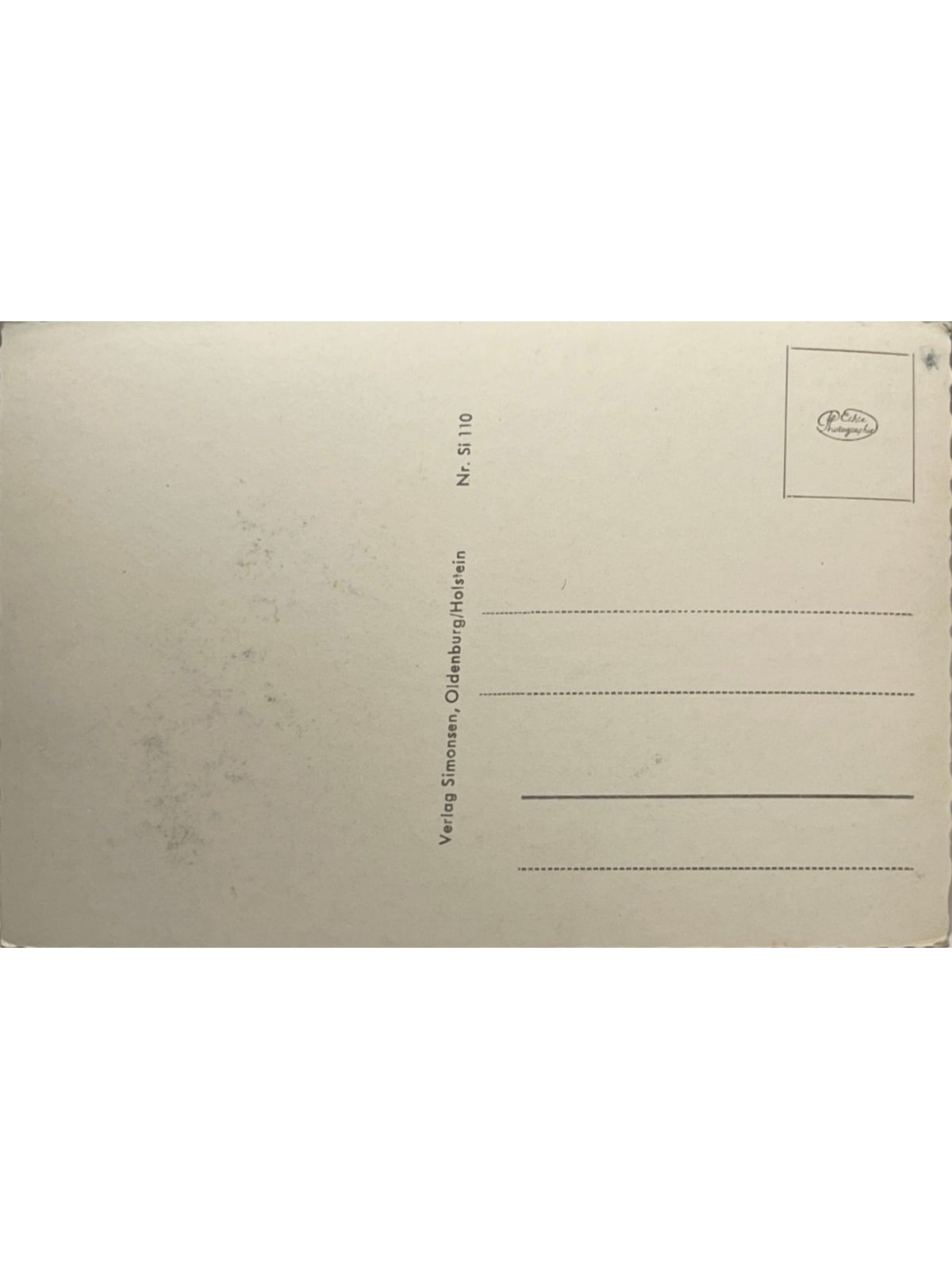 Verso de la carte postale