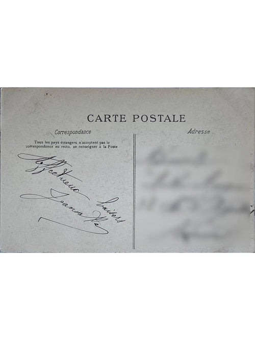 Verso de la carte postale