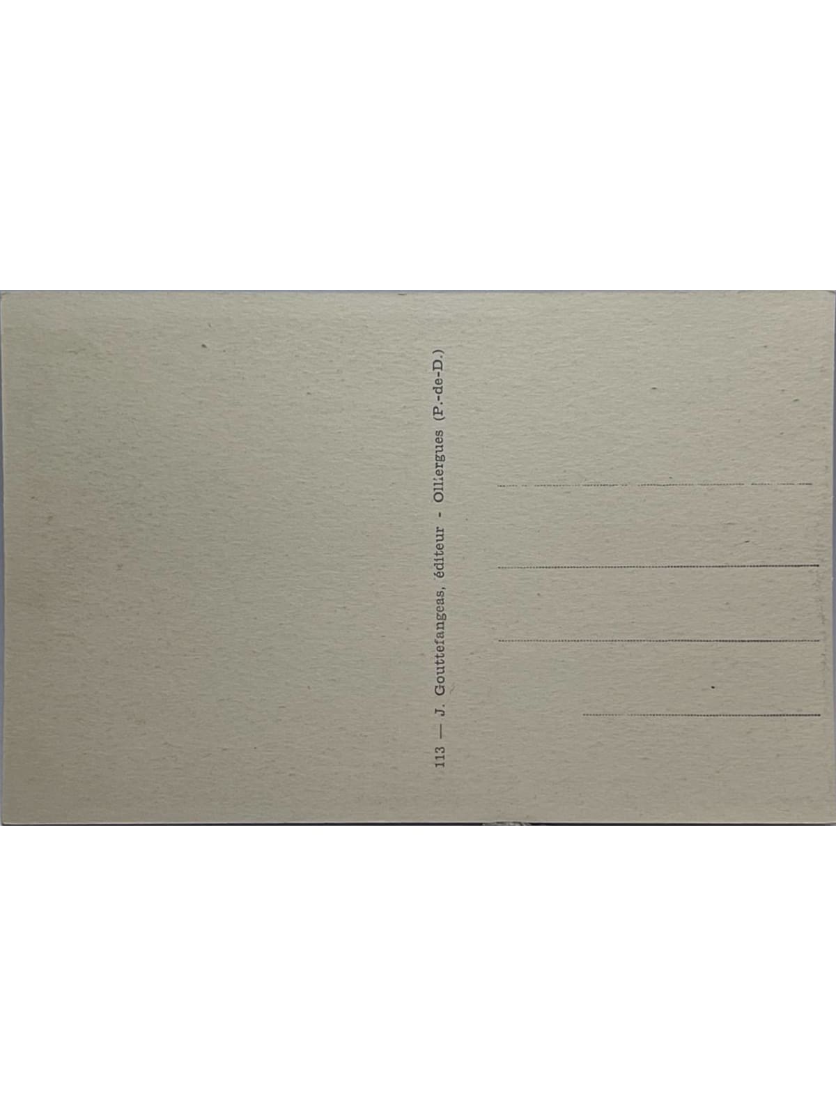 Verso de la carte postale