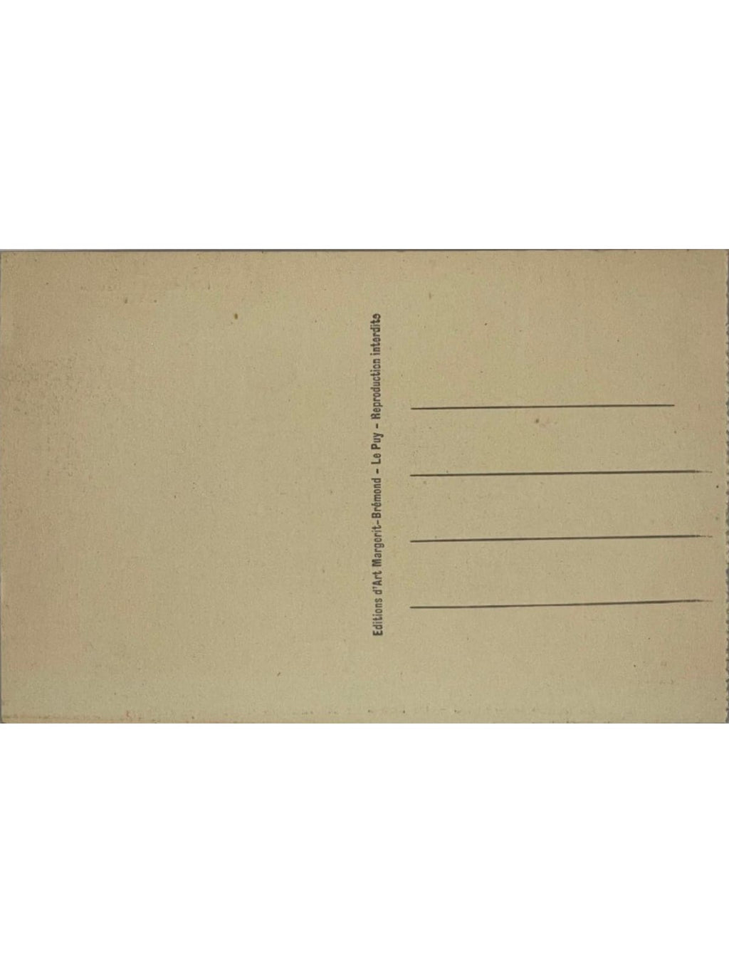 Verso de la carte postale
