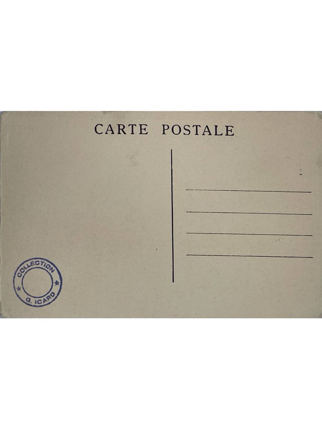 Verso de la carte postale