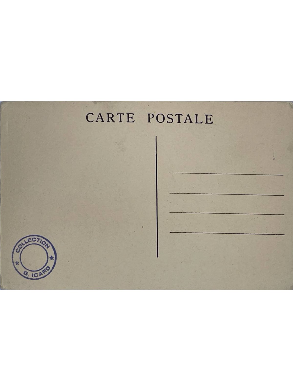 Verso de la carte postale