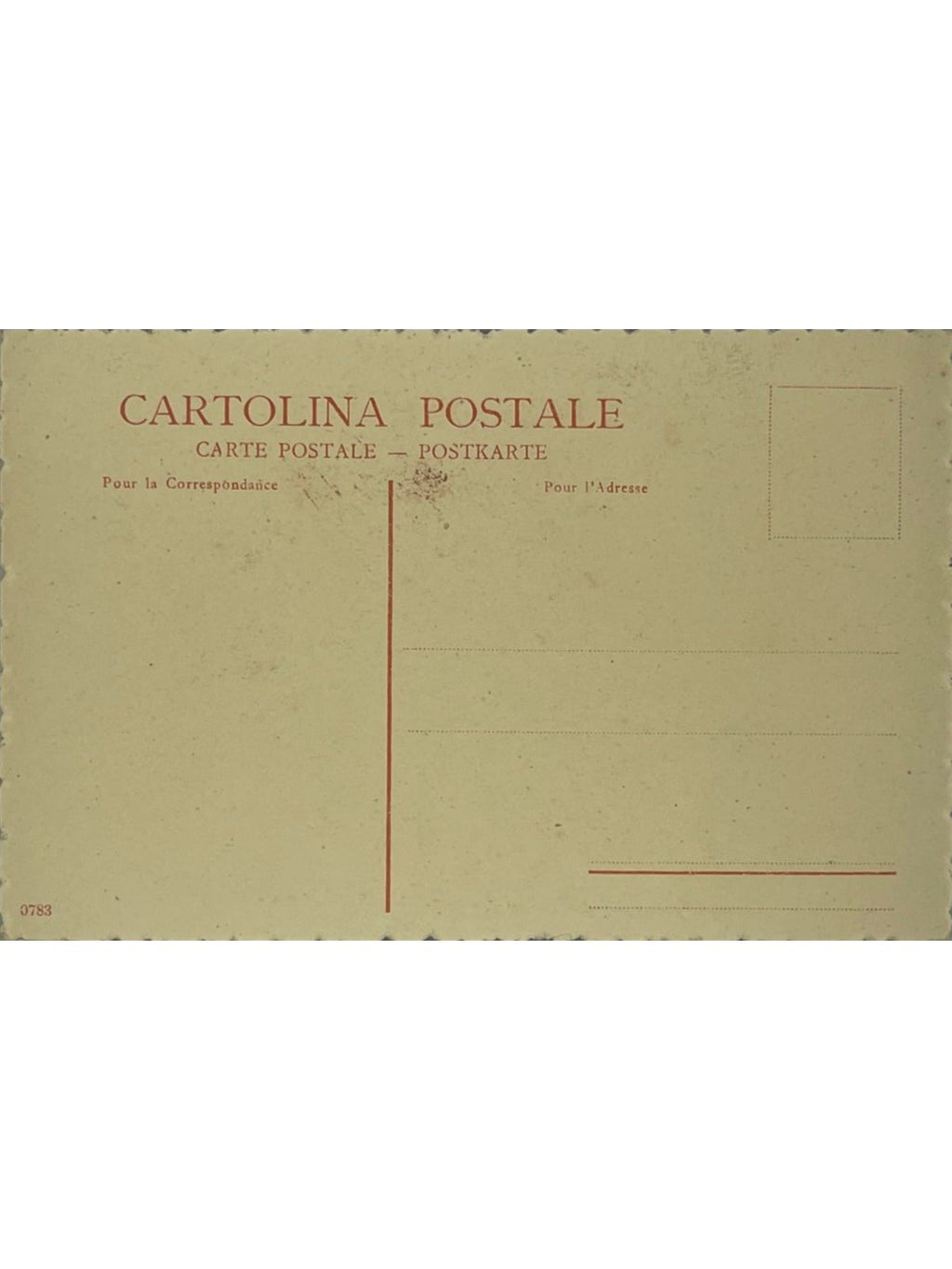 Verso de la carte postale