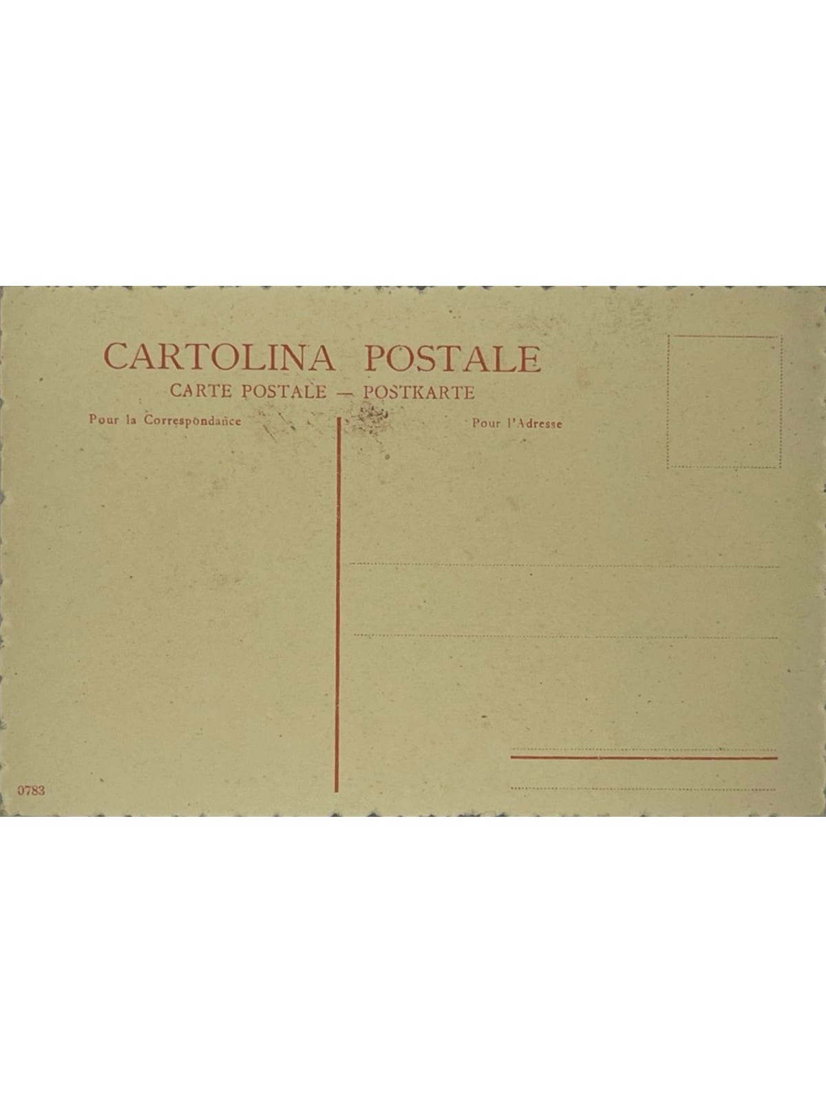 Verso de la carte postale