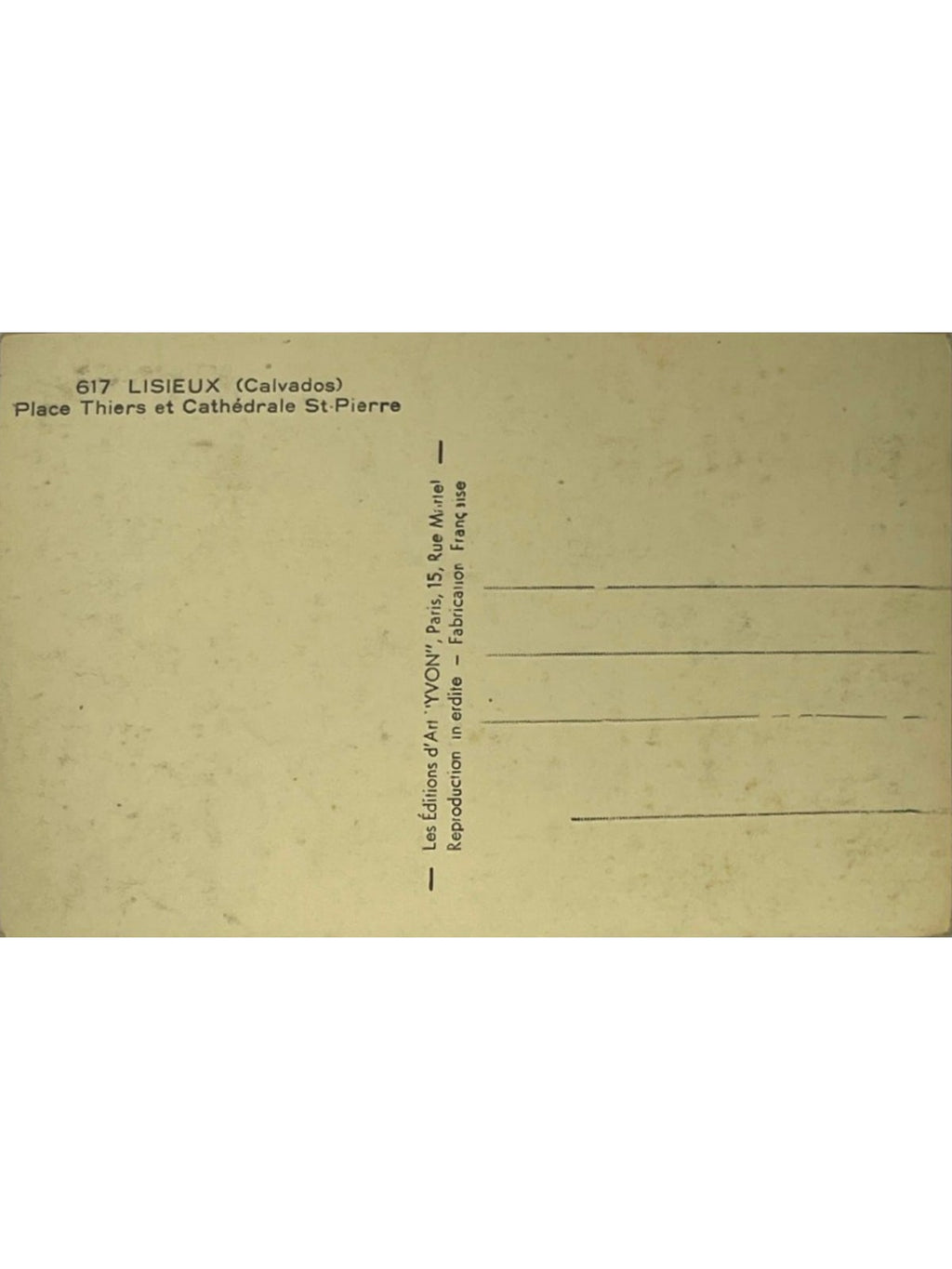 Verso de la carte postale