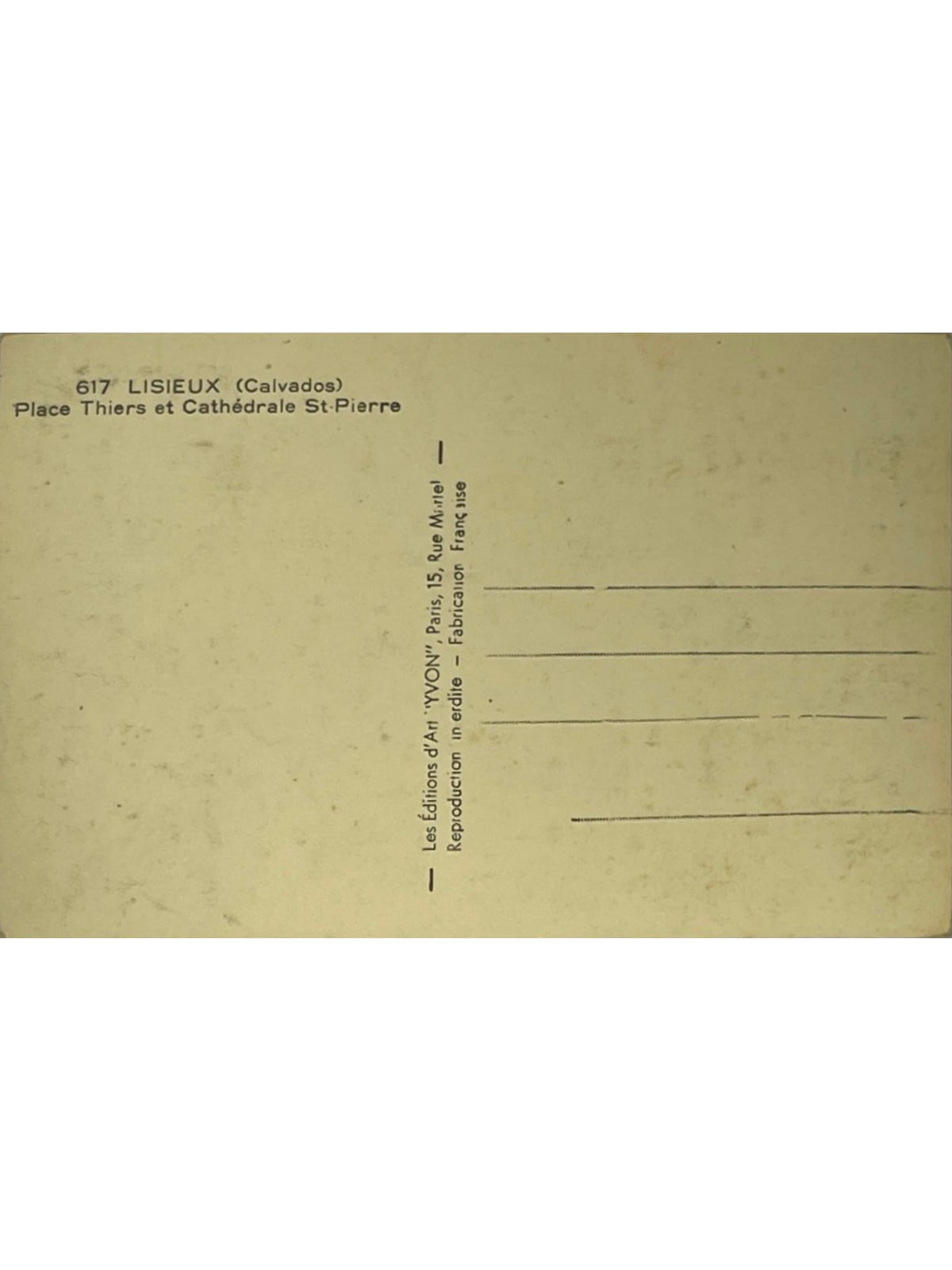 Verso de la carte postale