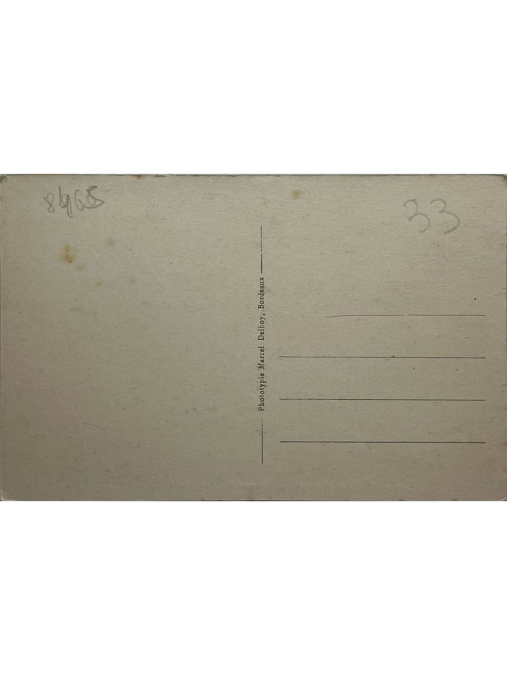 Verso de la carte postale