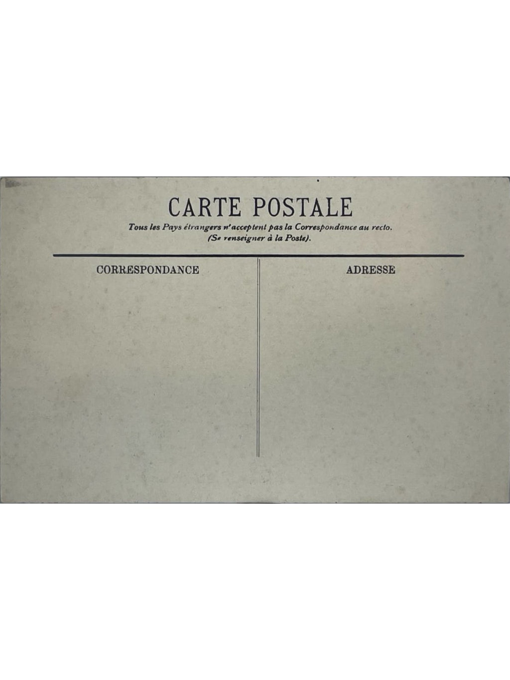 Verso de la carte postale