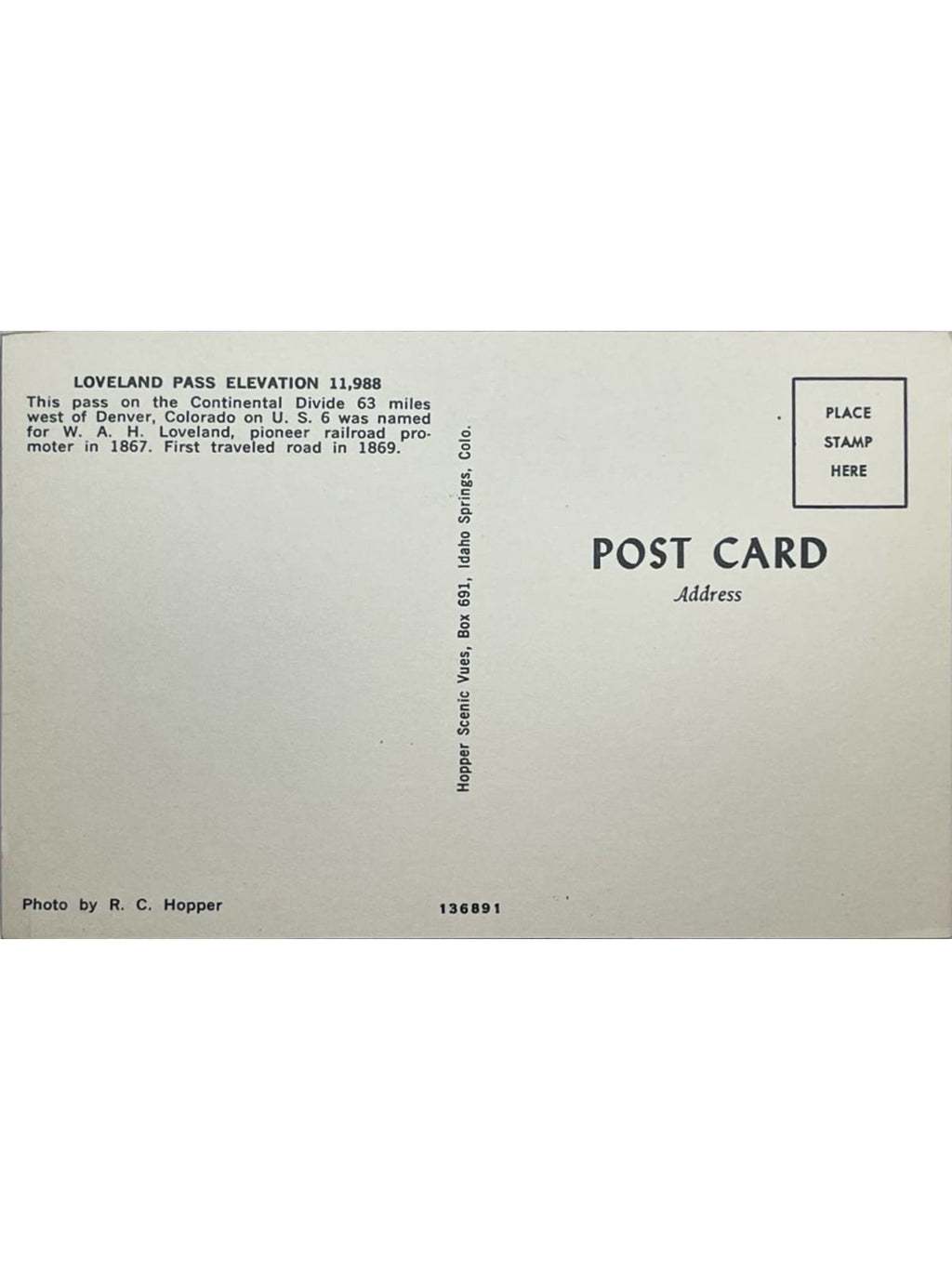 Verso de la carte postale