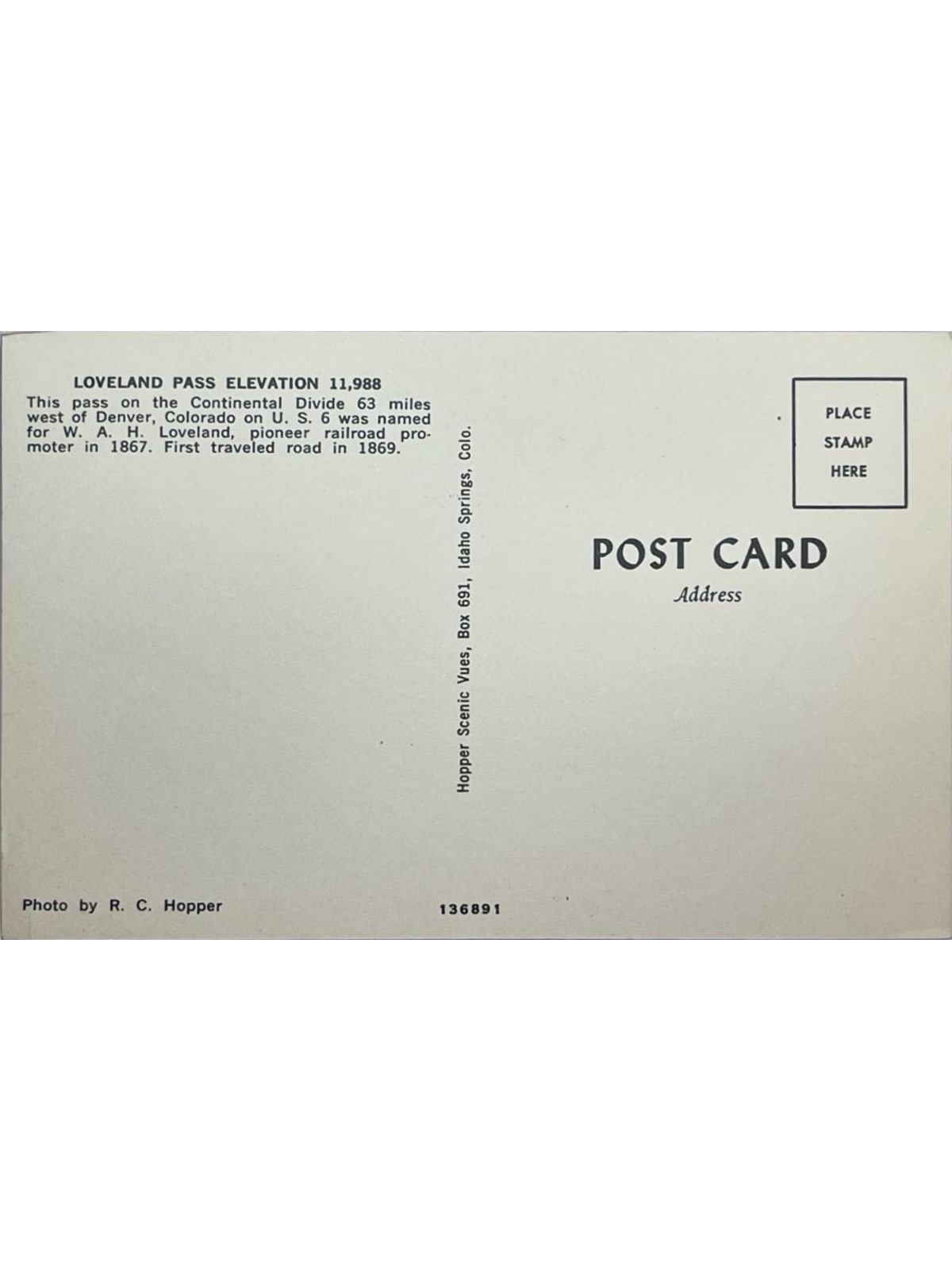 Verso de la carte postale