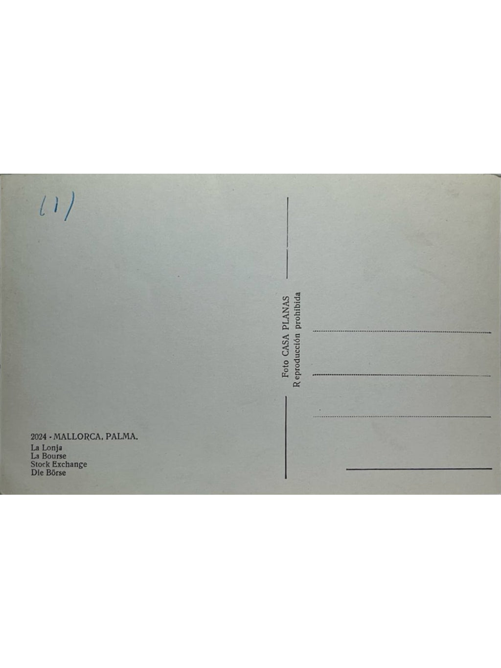 Verso de la carte postale