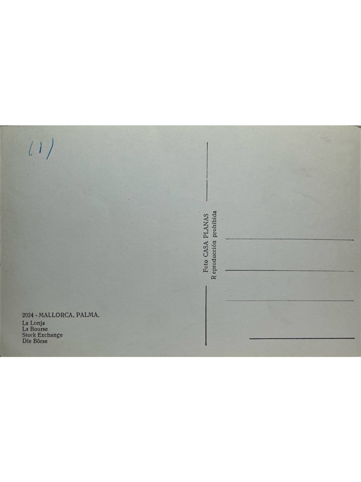 Verso de la carte postale
