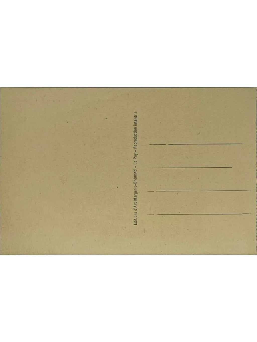 Verso de la carte postale