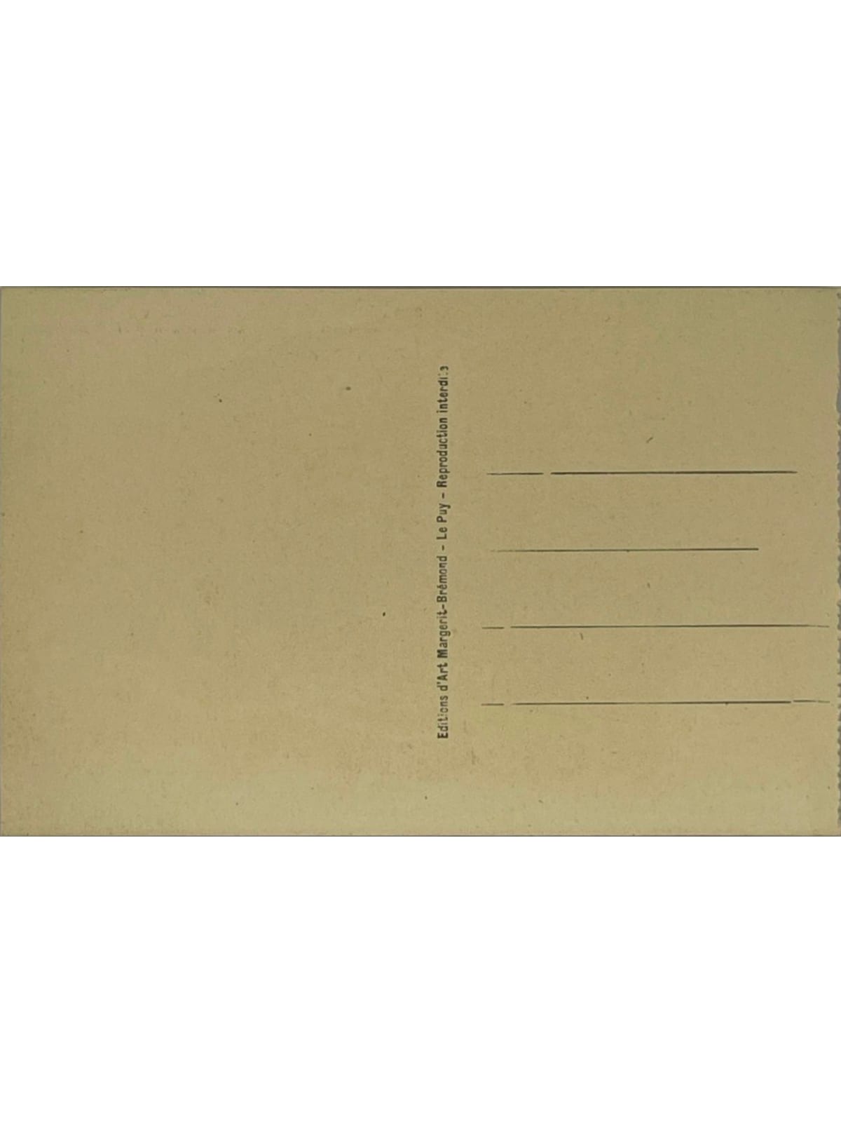 Verso de la carte postale