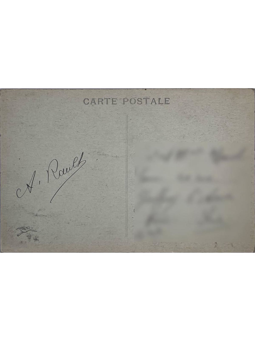 Verso de la carte postale