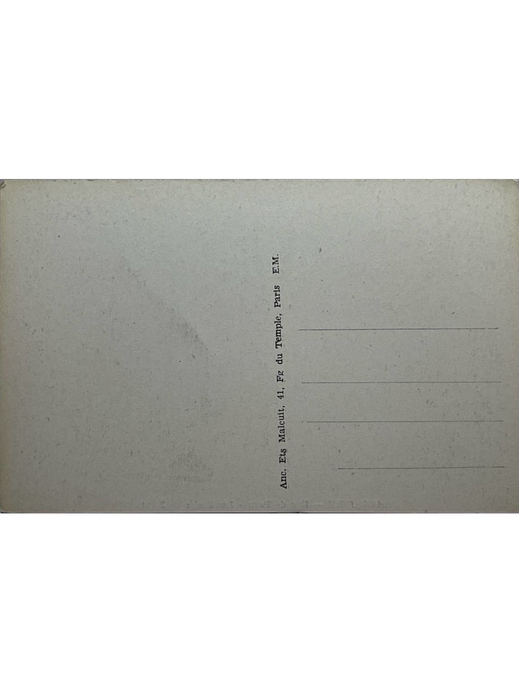 Verso de la carte postale