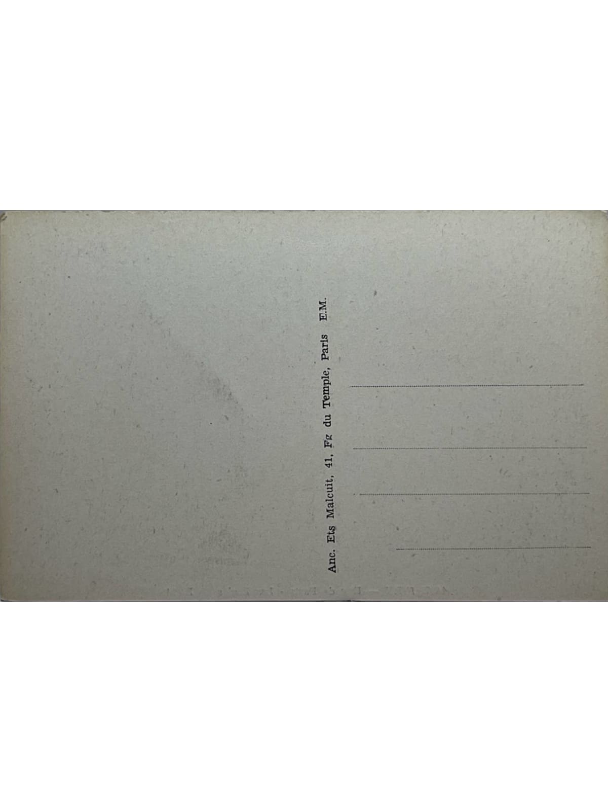 Verso de la carte postale