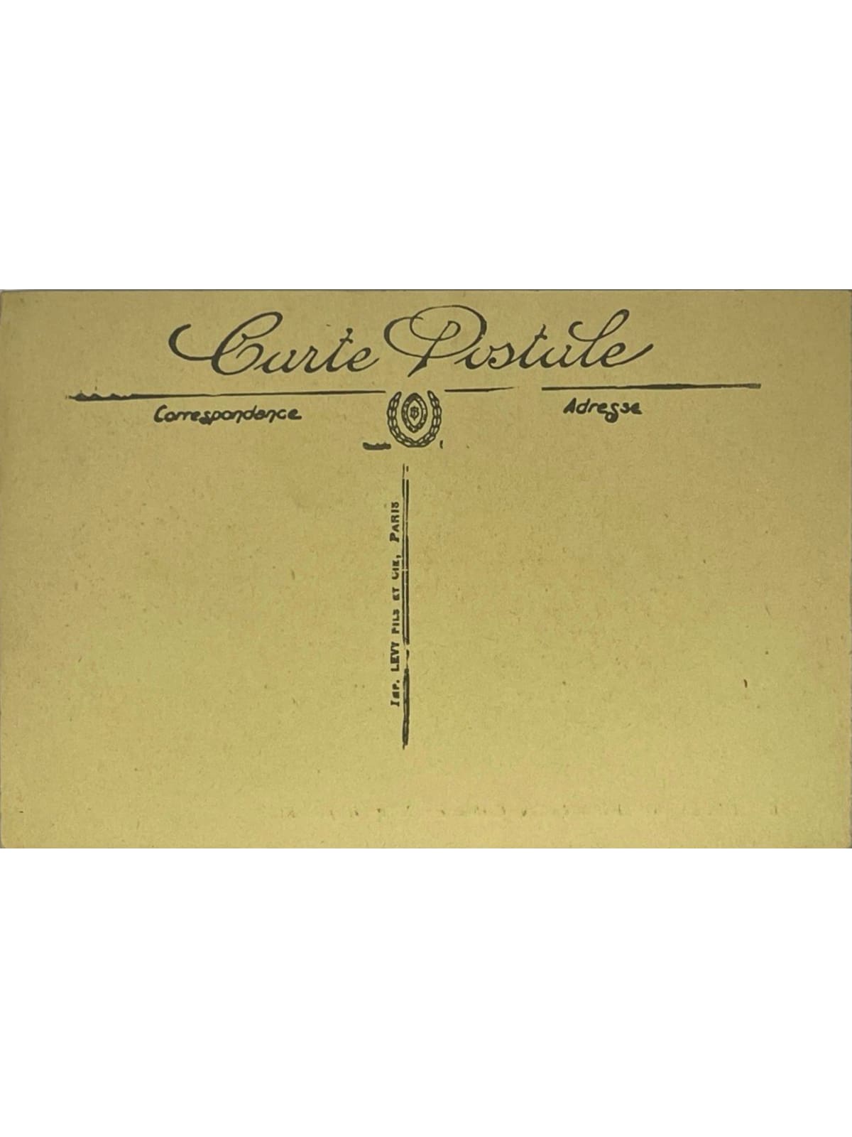 Verso de la carte postale