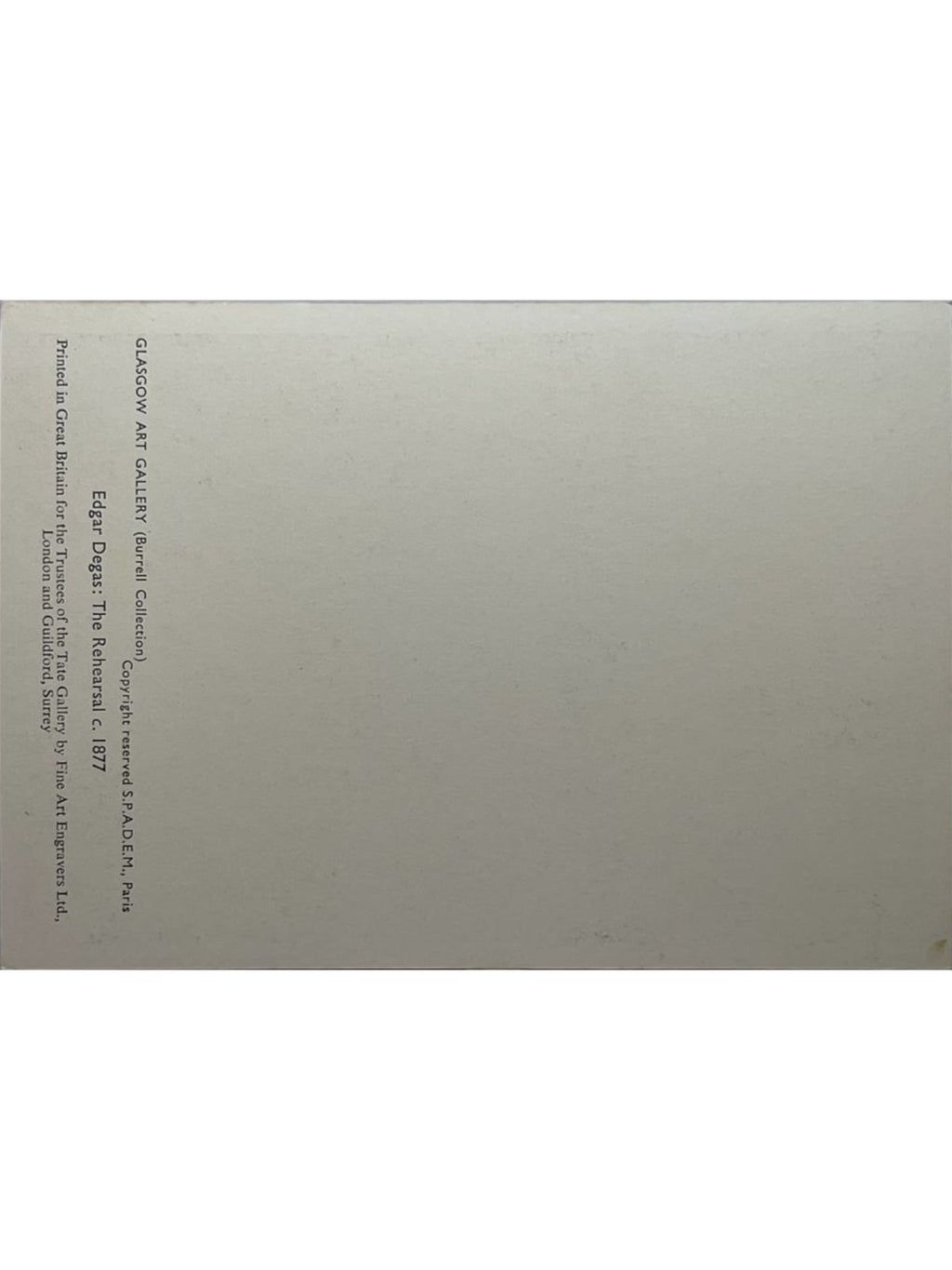 Verso de la carte postale