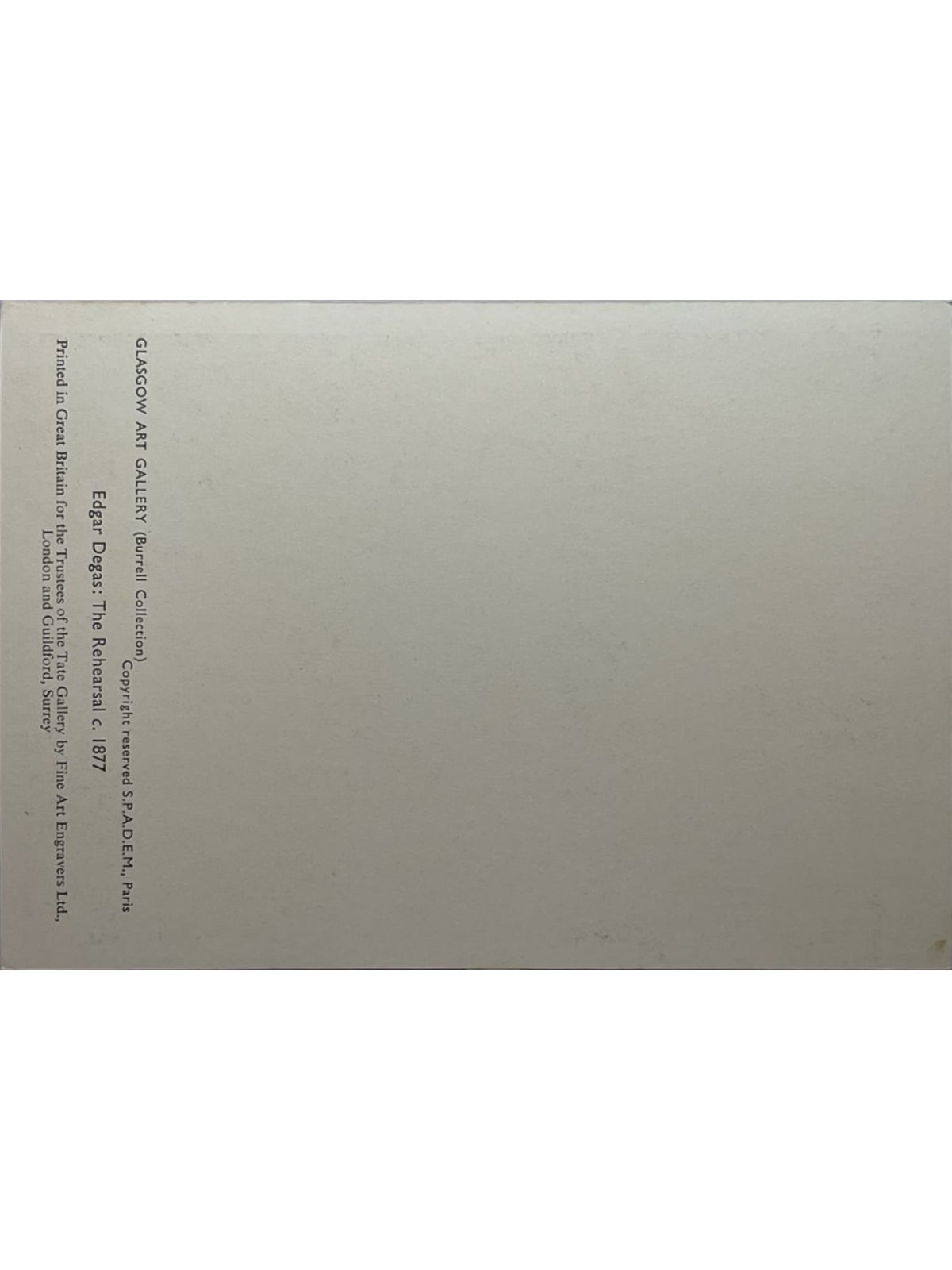 Verso de la carte postale