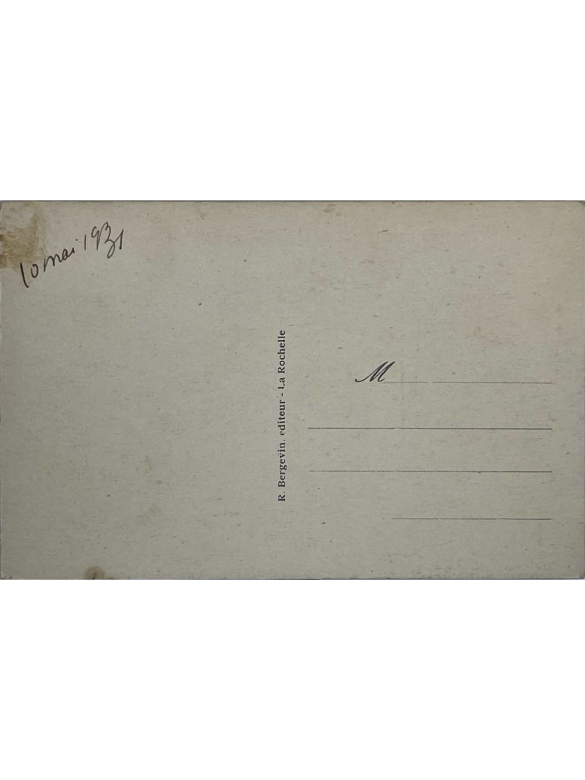 Verso de la carte postale