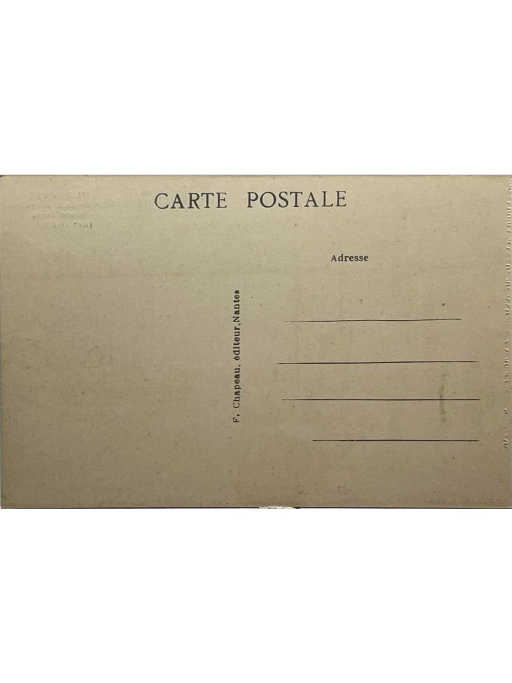 Verso de la carte postale