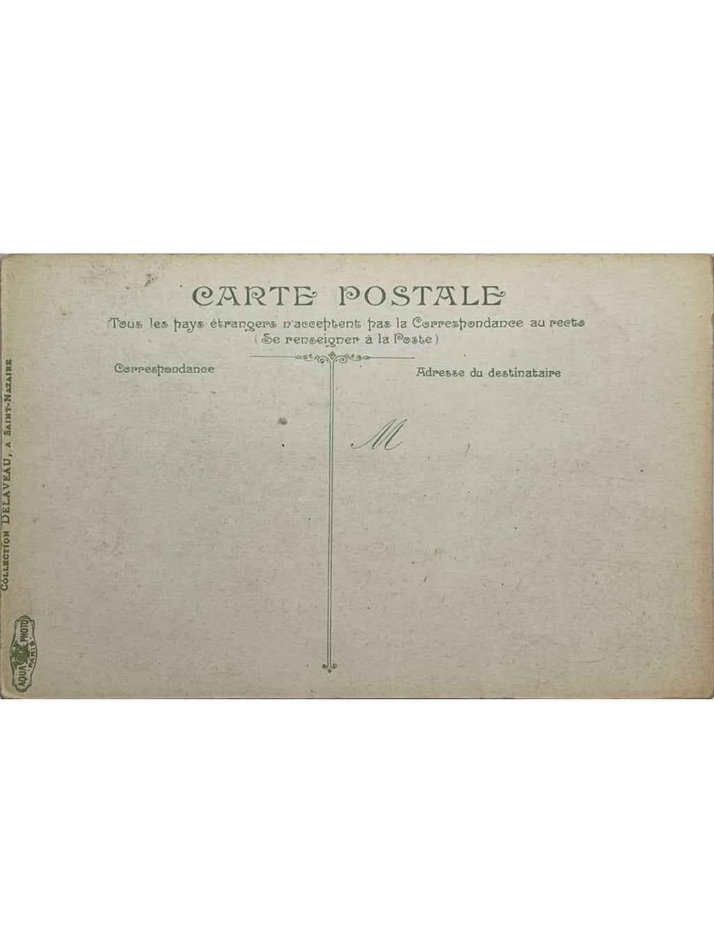 Verso de la carte postale