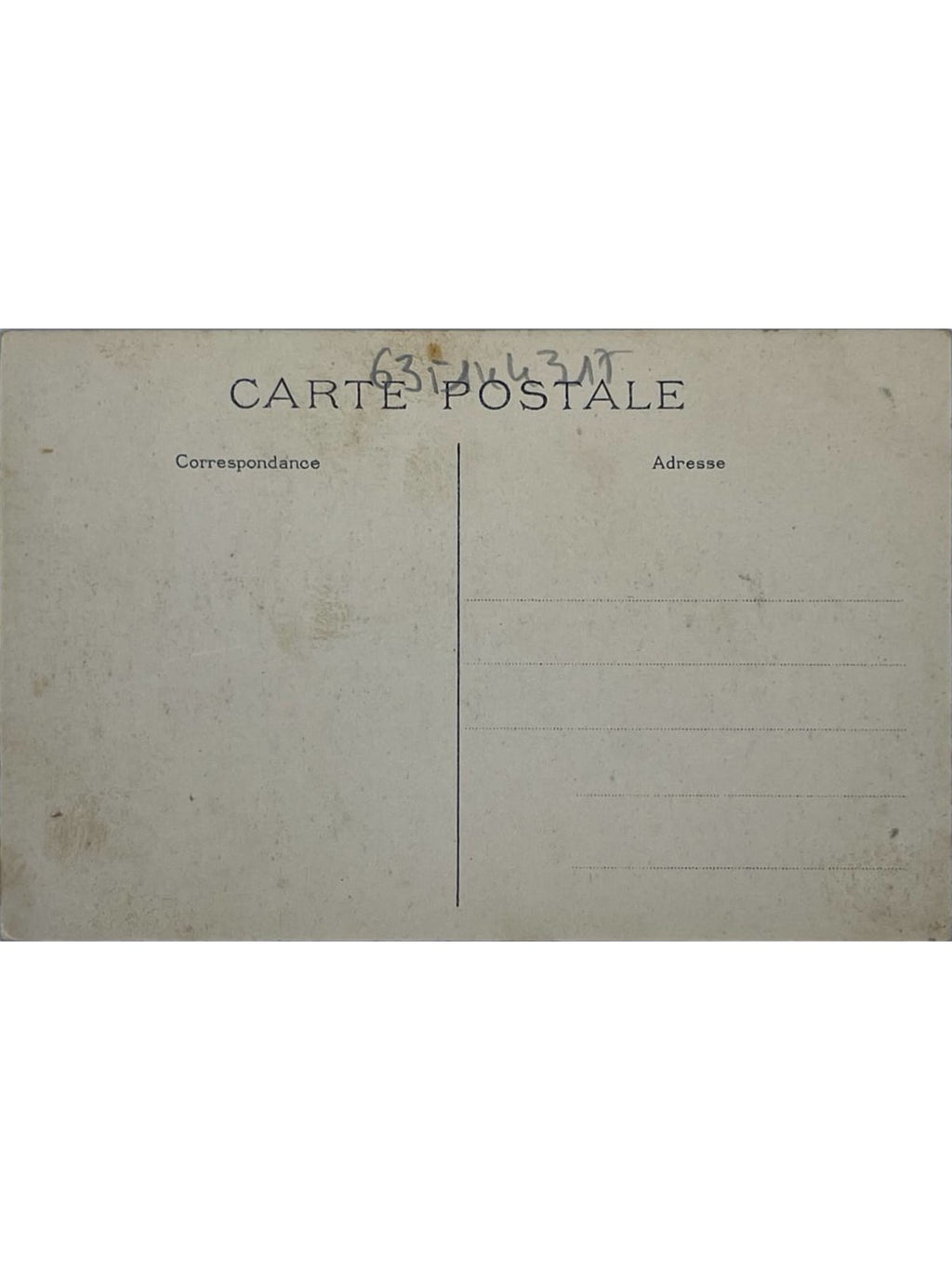 Verso de la carte postale