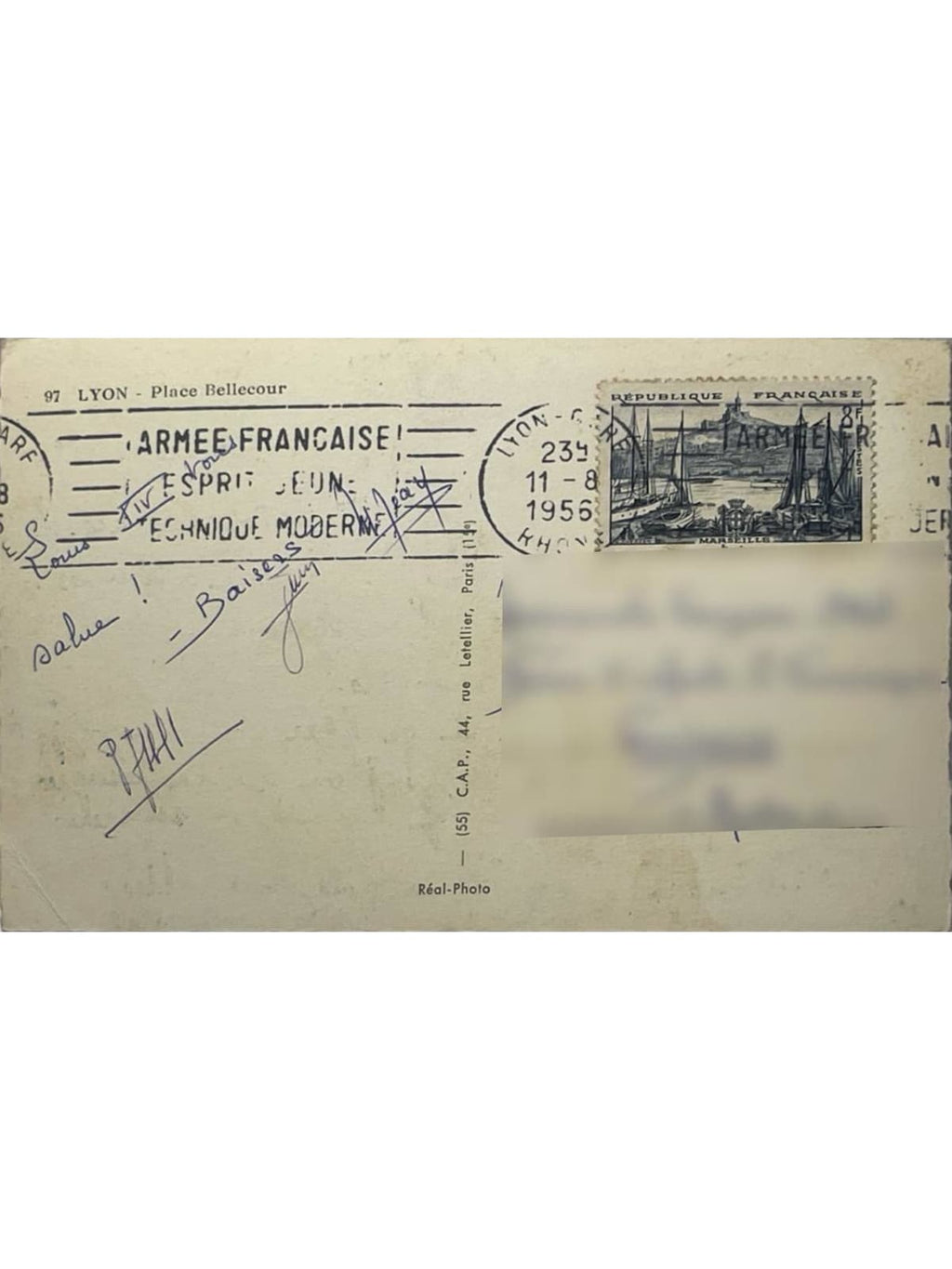 Verso de la carte postale