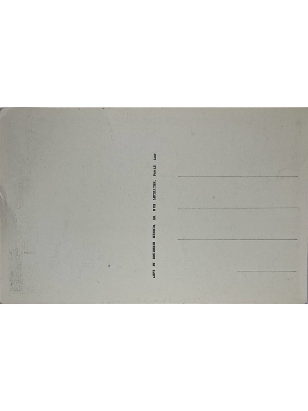 Verso de la carte postale