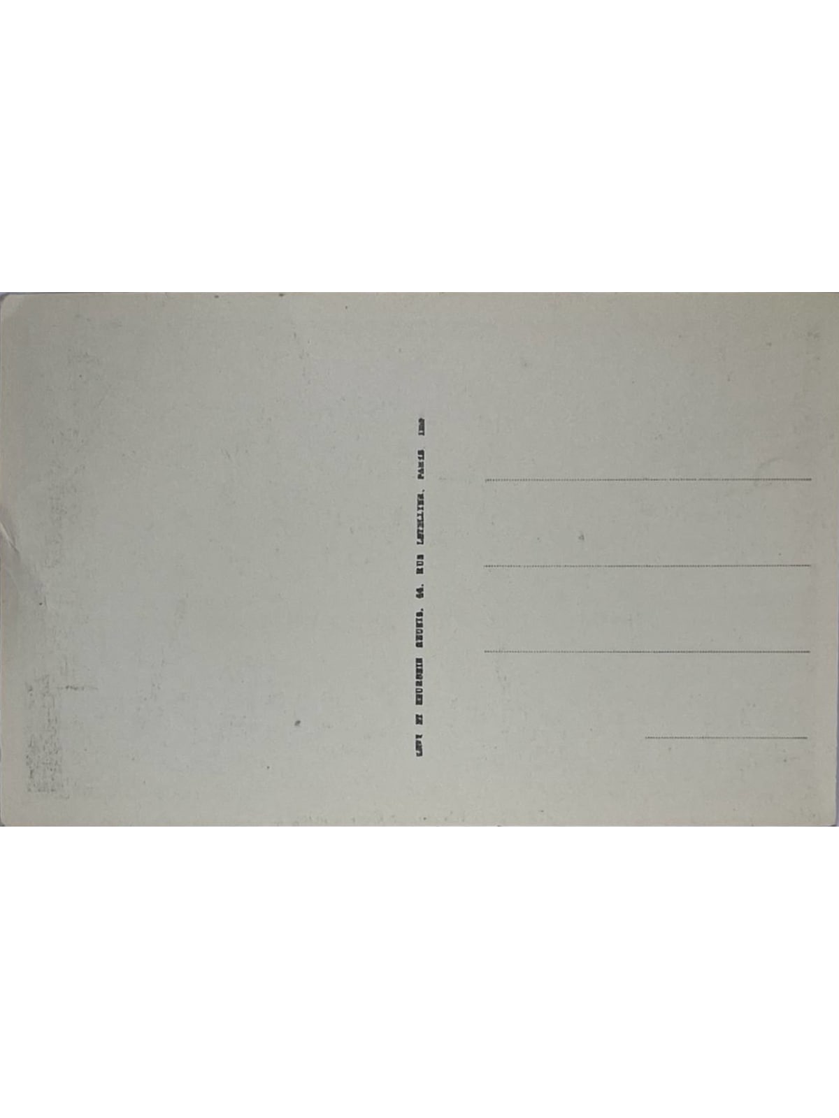 Verso de la carte postale