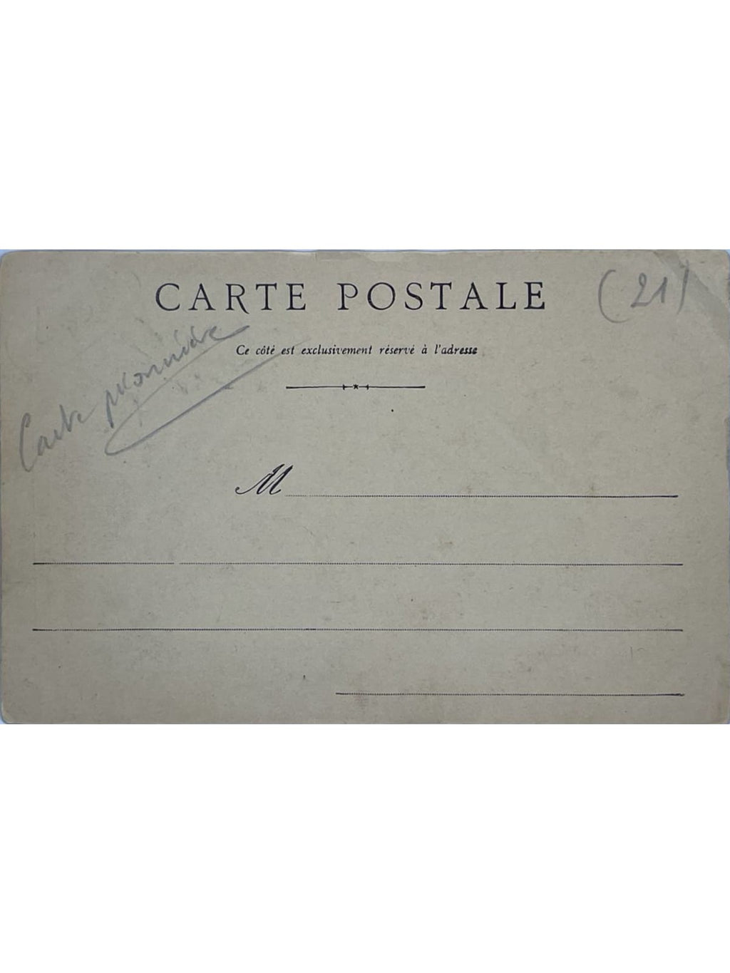 Verso de la carte postale